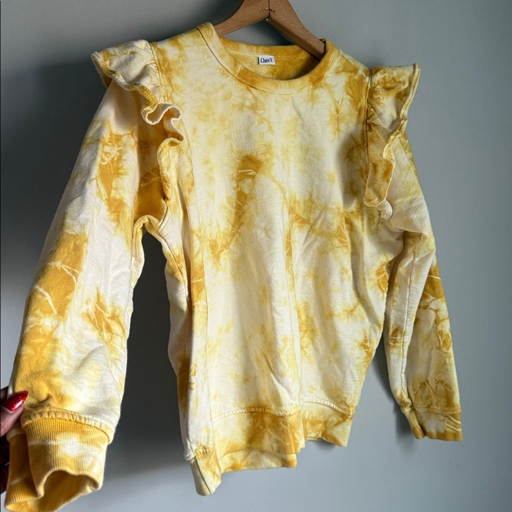 Clare V Sunburst Tie-Dye Ruffle Sweatshirt - Picture 8 of 11